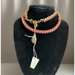 LA HOLA Rose/Gold Silicon Wrap Bracelet Swarovski Elements NWT- Hard To Find